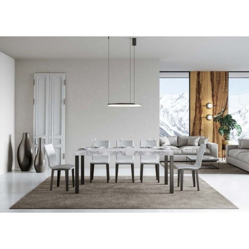 Itamoby Extendable table Everyday in melamine and anthracite iron frame 160 (420) x90 cm
