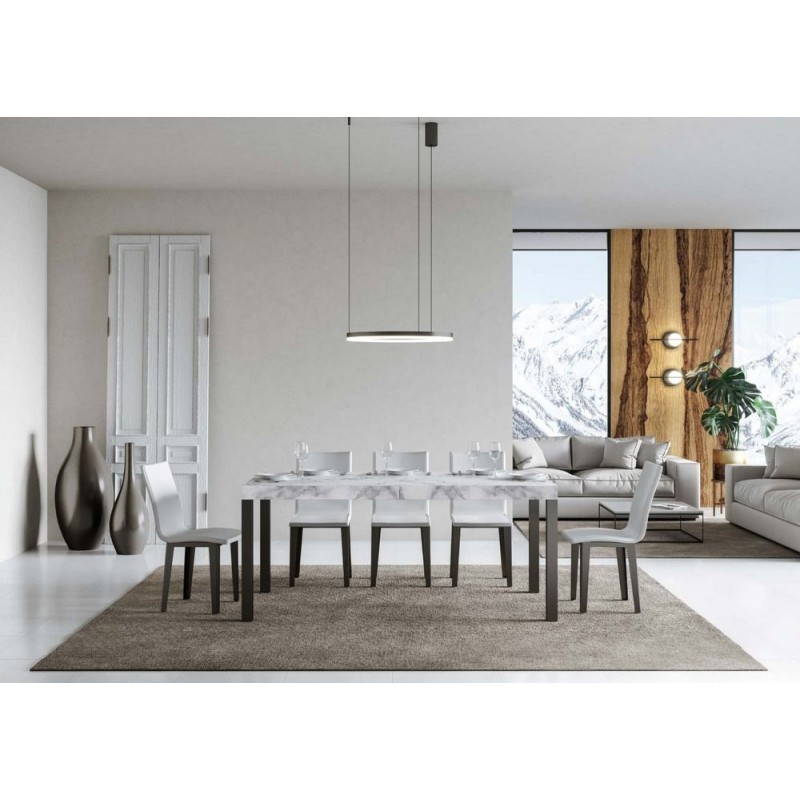 Itamoby Table extensible Everyday en mélamine et structure en fer anthracite 160 (420) x90 cm