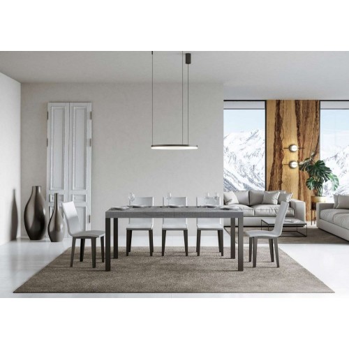 Itamoby Everyday extendable table in melamine and anthracite iron frame 180 (284) x90 cm