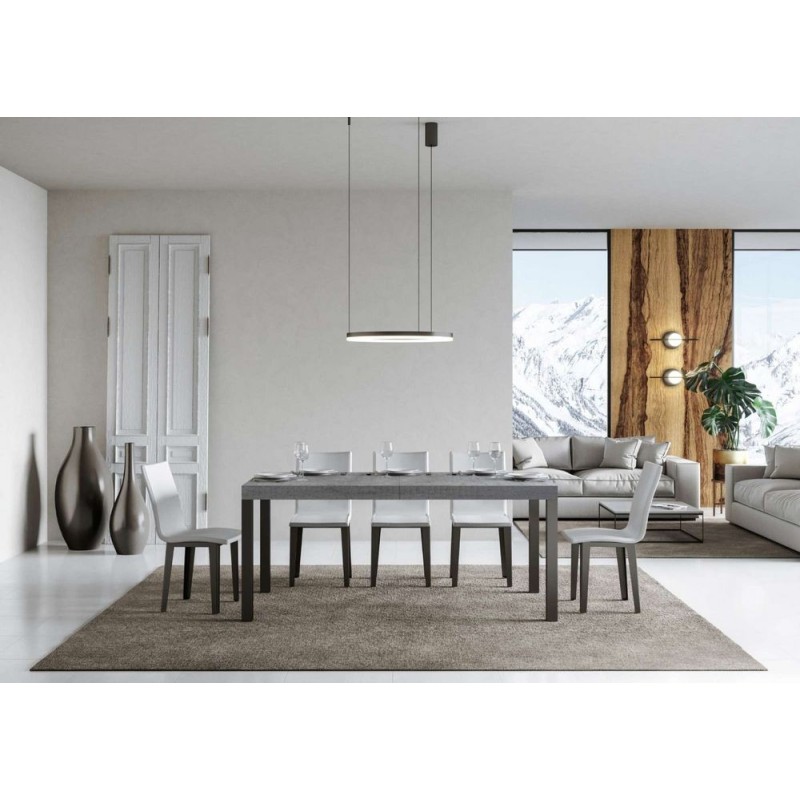  Itamoby Everyday extendable table in melamine and anthracite iron frame 180 (284) x90 cm