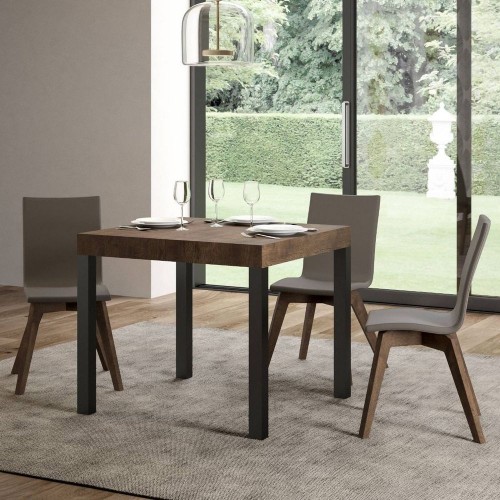 Itamoby Everyday extendable table in melamine and anthracite iron frame 90 (246) x90 cm