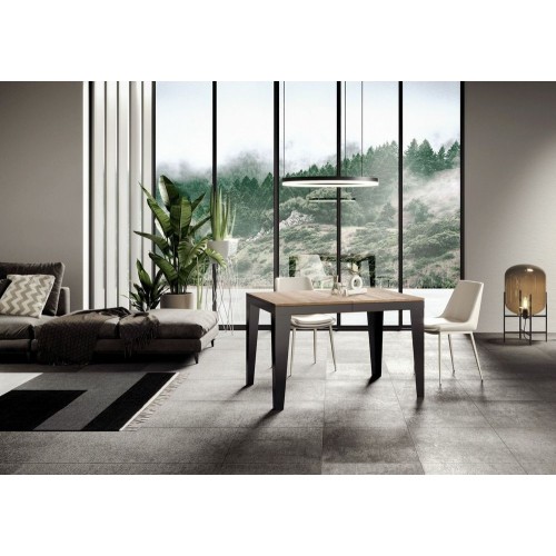 Itamoby Table extensible Flame Evolution en mélamine et structure en fer anthracite 120 (224) x90 cm