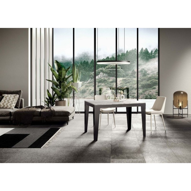  Itamoby Mesa extensible Flame Evolution en melamina y estructura de hierro antracita 120 (380) x90 cm