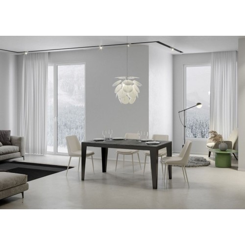 Itamoby Tavolo allungabile Flame Evolution in nobilitato e talaio in ferro antracite da 160(264)x90 cm