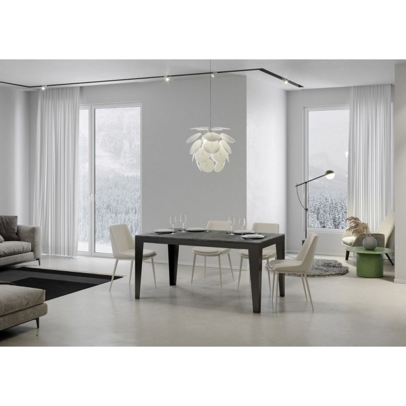  Itamoby Mesa extensible Flame Evolution en melamina y estructura de hierro antracita 160 (264) x90 cm