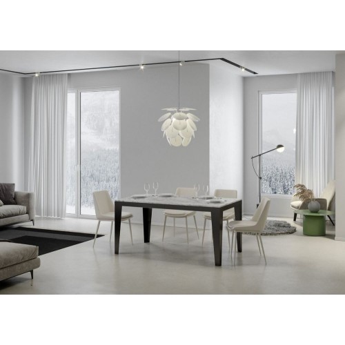 Itamoby Tavolo allungabile Flame Evolution in nobilitato e talaio in ferro antracite da 160(420)x90 cm
