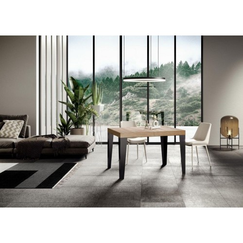 Itamoby Tavolo allungabile Flame in nobilitato e talaio in ferro antracite da 130(234)x90 cm