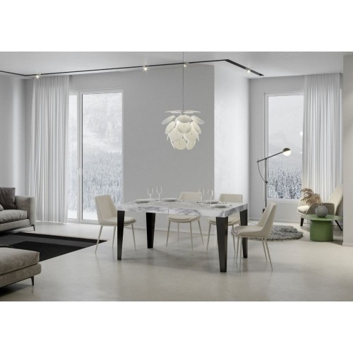 Itamoby Tavolo allungabile Flame in nobilitato e talaio in ferro antracite da 160(420)x90 cm
