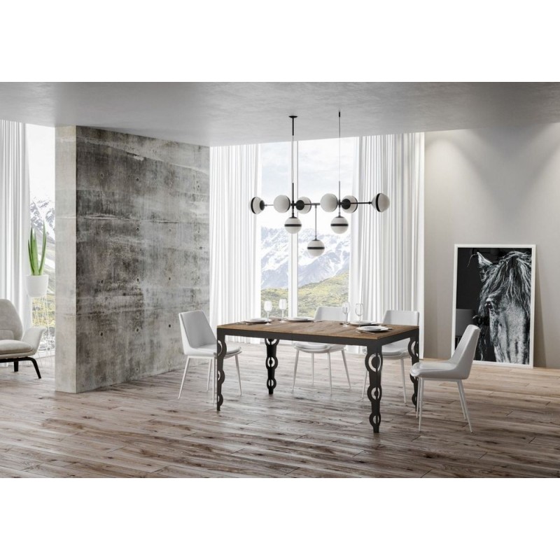  Itamoby Table extensible Karamay Evolution en mélamine et structure en fer anthracite 120 (380) x90 cm
