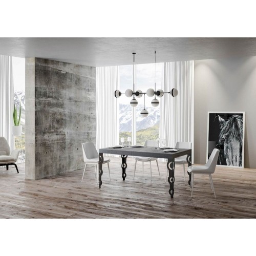 Itamoby Tavolo allungabile Karamay in nobilitato e talaio in ferro antracite da 160(420)x90 cm