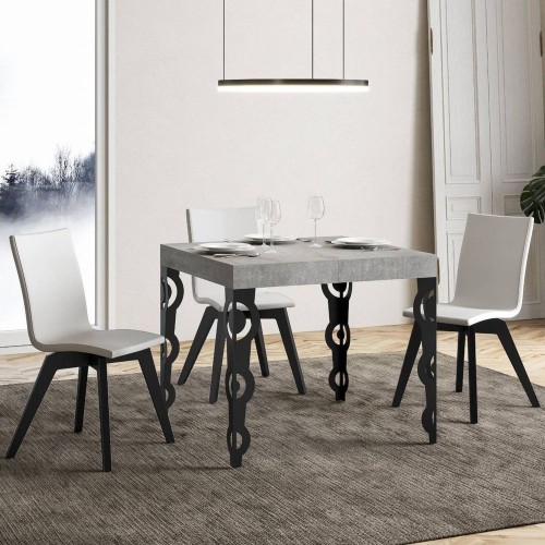 Itamoby Extendable table Karamay in melamine and anthracite iron frame 90 (246) x90 cm