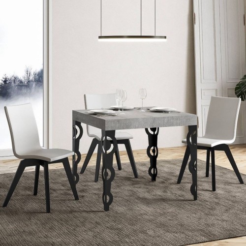 Itamoby Mesa extensible Karamay en melamina y estructura de hierro antracita 90 (246) x90 cm