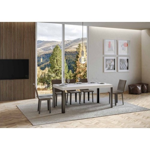 Itamoby Linea extendable table in melamine and anthracite iron frame 160 (264) x90 cm