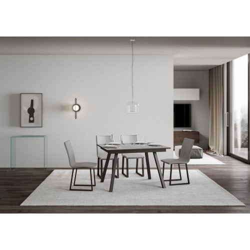 PROMO - Itamoby Mirhi extendable table in melamine and anthracite iron frame 120 (180) x90 cm