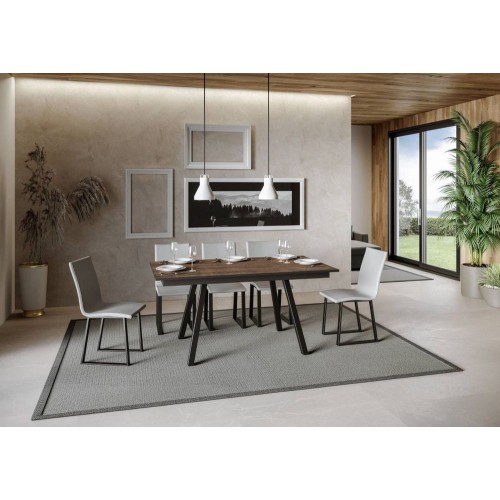 PROMO - Itamoby Extendable table Mirhi in melamine and anthracite iron frame 160 (220) x90 cm