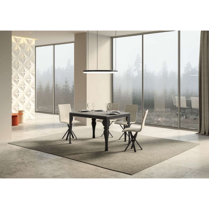  Itamoby Extendable table Paxon Evolution in melamine and anthracite iron frame 120 (224) x90 cm