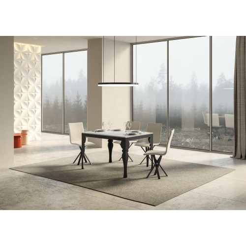 Itamoby Tavolo allungabile Paxon Evolution in nobilitato e talaio in ferro antracite da 120(380)x90 cm