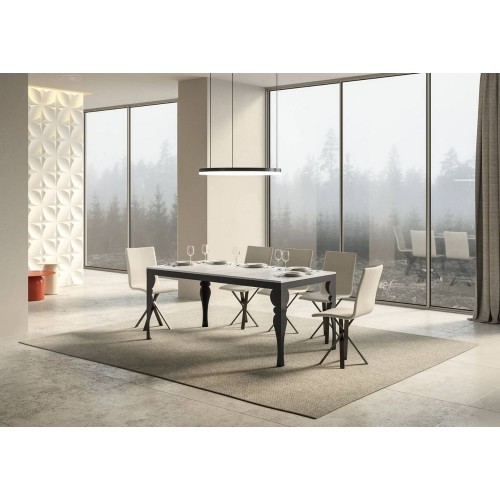 Itamoby Extendable table Paxon Evolution in melamine and anthracite iron frame 180 (284) x90 cm