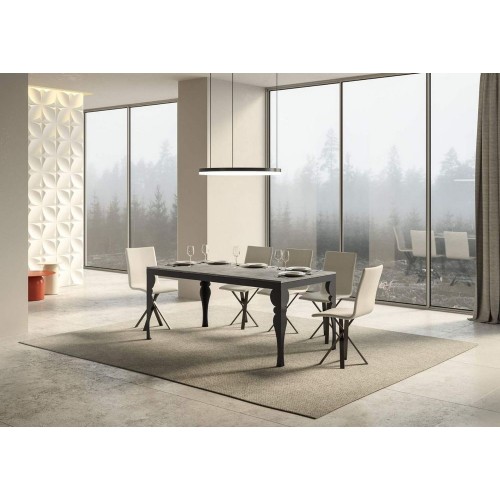 Itamoby Extendable table Paxon Evolution in melamine and anthracite iron frame 180 (440) x90 cm