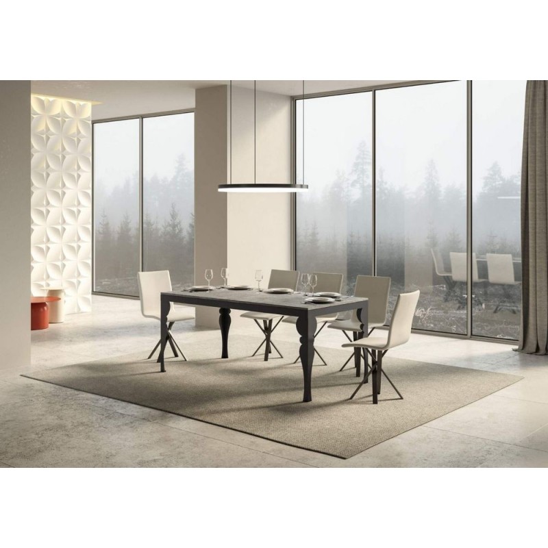  Itamoby Tavolo allungabile Paxon Evolution in nobilitato e talaio in ferro antracite da 180(440)x90 cm