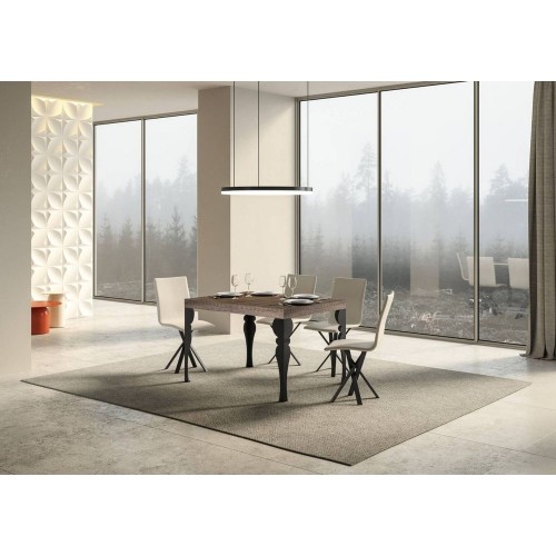 Itamoby Mesa extensible Paxon en melamina y estructura de hierro antracita 130 (234) x90 cm