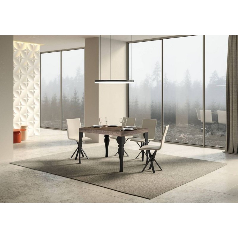  Itamoby Mesa extensible Paxon en melamina y estructura de hierro antracita 130 (234) x90 cm
