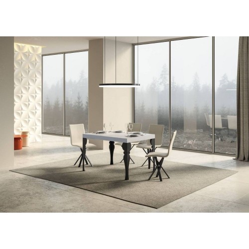 Itamoby Extendable table Paxon in melamine and anthracite iron frame 130 (390) x90 cm