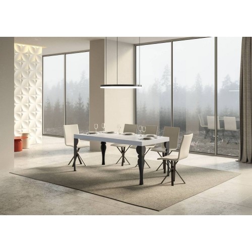 Itamoby Extendable table Paxon in melamine and anthracite iron frame 160 (420) x90 cm