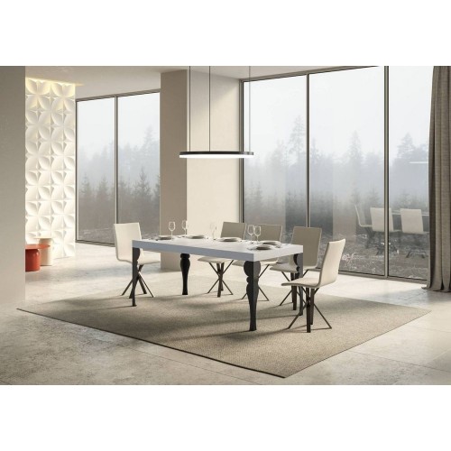 Itamoby Tavolo allungabile Paxon in nobilitato e talaio in ferro antracite da 160(420)x90 cm