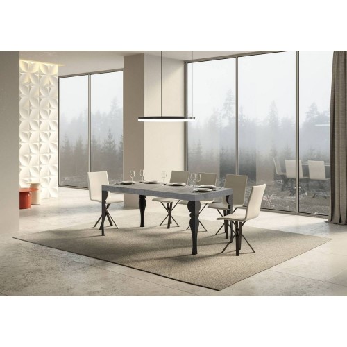 Itamoby Paxon extendable table in melamine and anthracite iron frame 180 (440) x90 cm