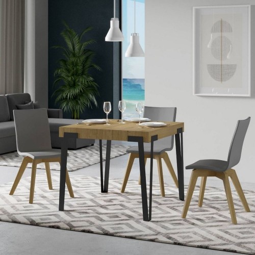 Itamoby Rio extendable table in melamine and anthracite iron frame 90 (246) x90 cm
