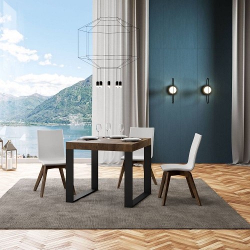 Itamoby Extendable table Tecno in melamine and anthracite iron frame 90 (246) x90 cm