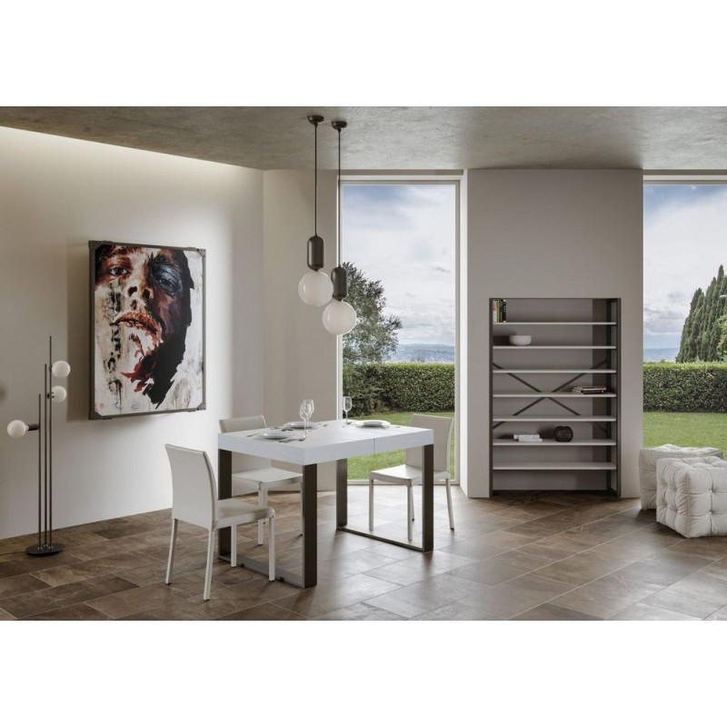  Itamoby Extendable table Tecno in melamine and iron frame 130 (234) x90 cm