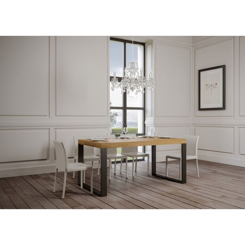  Itamoby Table extensible Tecno en mélaminé et structure en fer 180 (284) x90 cm
