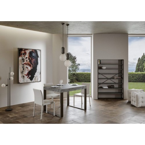 Itamoby Table extensible Tecno Premium en mélamine et structure en fer 130 (234) x90 cm