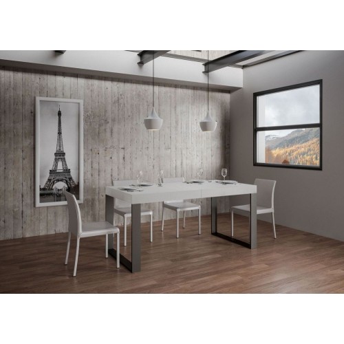 Itamoby Table extensible Tecno Premium en mélamine et structure en fer 180 (284) x90 cm
