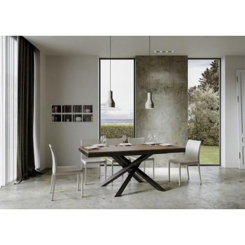 Itamoby Extendable table Volantis Evolution in melamine and anthracite iron frame 160 (264) x90 cm