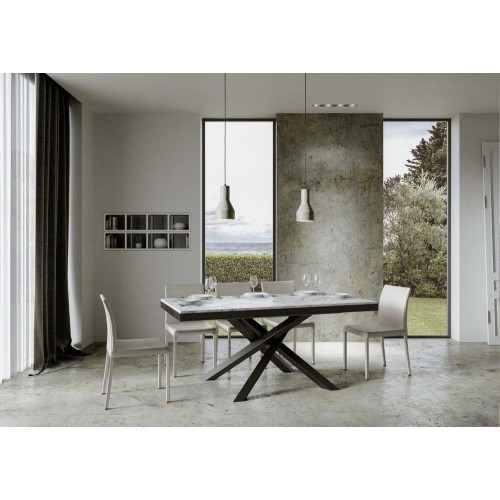 Itamoby Extendable table Volantis Evolution in melamine and anthracite iron frame 180 (440) x90 cm