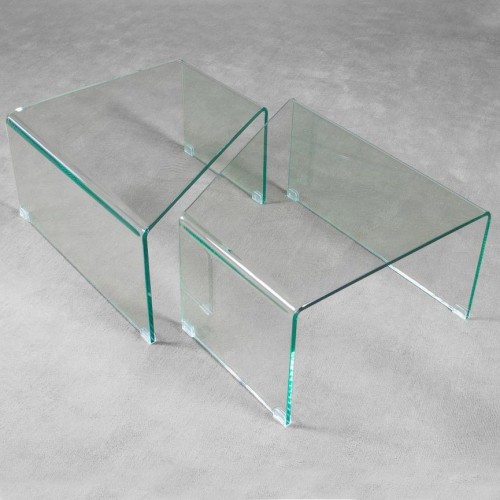 PROMO - Itamoby Deux tables basses Mercury en verre transparent