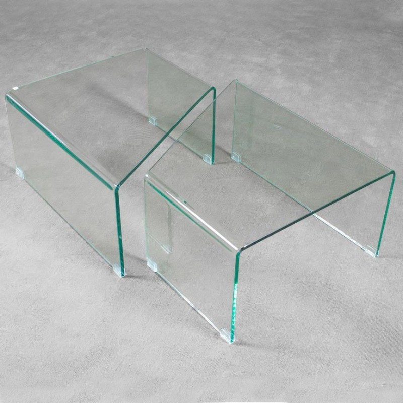  PROMO - Itamoby Two Mercury coffee tables in transparent glass