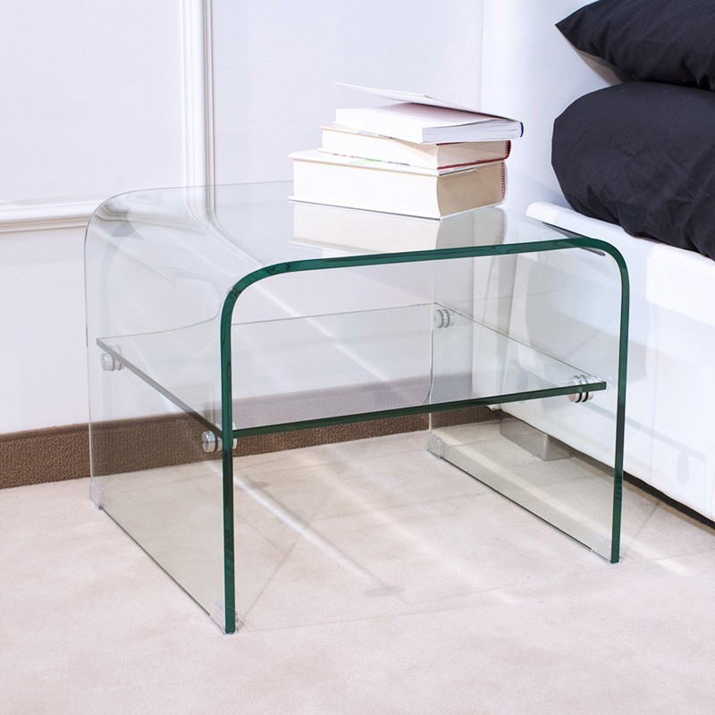 Table basse Itamoby Eta en verre transparent 50x50 cm