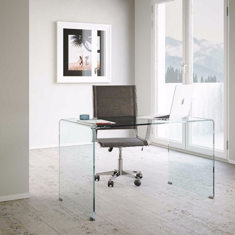  Bureau Itamoby Glassy en verre transparent 120x70 cm