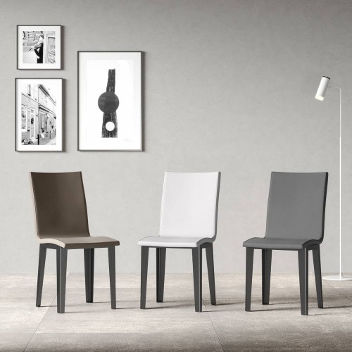 Itamoby Sedia Armida Soft in similpelle e struttura in ferro antracite da h. 84 cm