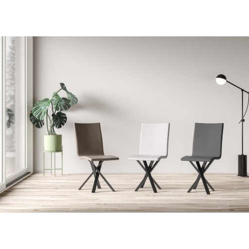 Itamoby Sedia Aury Soft in similpelle e struttura in ferro antracite da h. 88 cm
