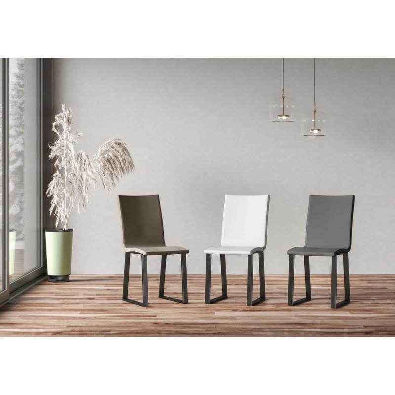  PROMO - Itamoby Baffy Soft chair in imitation leather and anthracite iron structure h. 84 cm