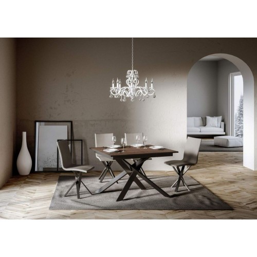 PROMO - Itamoby Ganty extendable table in melamine with anthracite edge and anthracite iron frame 120 (180) x90 cm