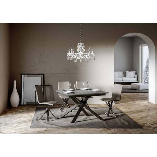 PROMO - Itamoby Extendable table Ganty in melamine with matching edge and anthracite iron frame 120 (180) x90 cm