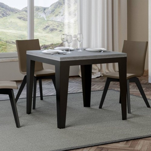 Itamoby Extendable table Flame Libra in melamine and anthracite iron frame 90 (180) x90 cm