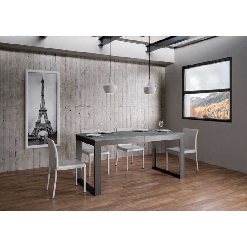  Itamoby Table extensible Tecno Evolution en mélaminé et structure en fer 160 (264) x90 cm