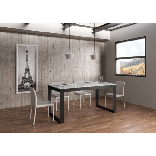 Itamoby Table extensible Tecno Evolution en mélaminé et structure en fer 160 (420) x90 cm